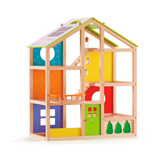 Gran casa sostenible muñecas con muebles