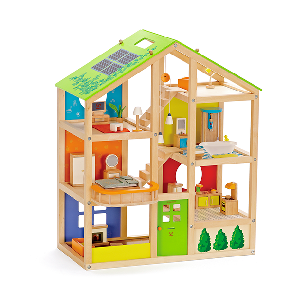 Gran casa sostenible muñecas con muebles