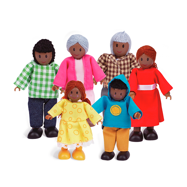 Familia afroamericana para casa muñecas