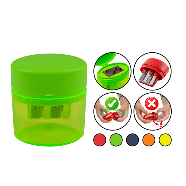 Afilalápizes doble Faibo de aluminio con depósito