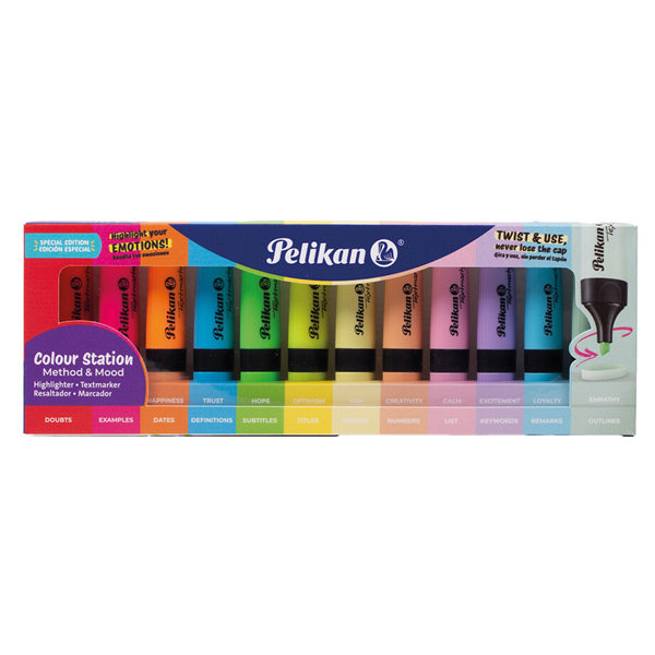 Marcador Pelikan Fluor & Pastel Textmarker 490 Emotions. Pack 12 u.