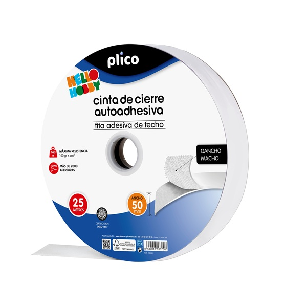 Cinta cierre autoadhesiva Plico macho 50 mmx 25 m