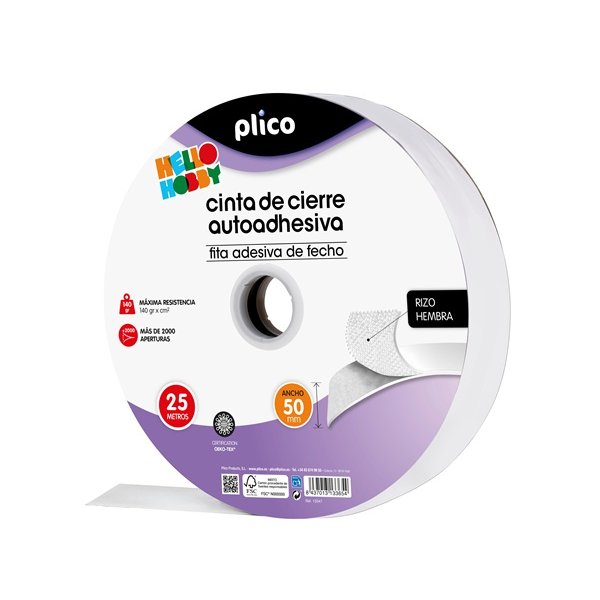 Cinta cierre autoadhesiva Plico hembra 50 mm X 25 m