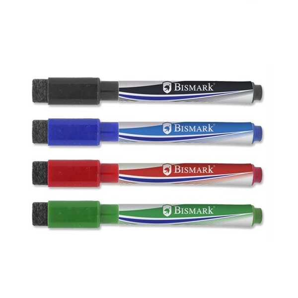 Rotuladores de pizarra Bismark con borrador. Set 4 u.