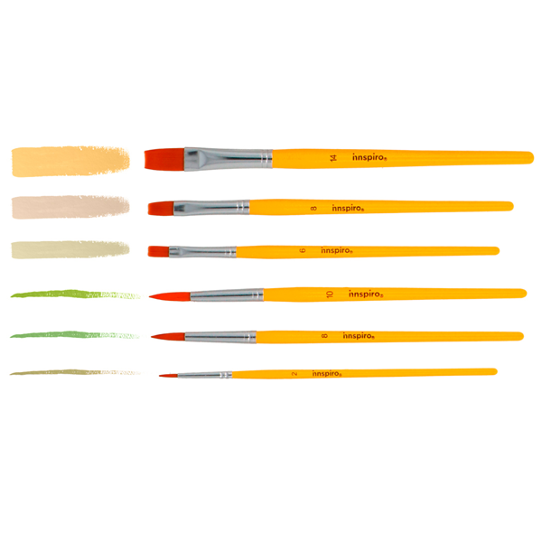 Pinceles sintéticos variados. Set de 24