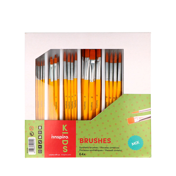 Pinceles sintéticos variados. Set de 24