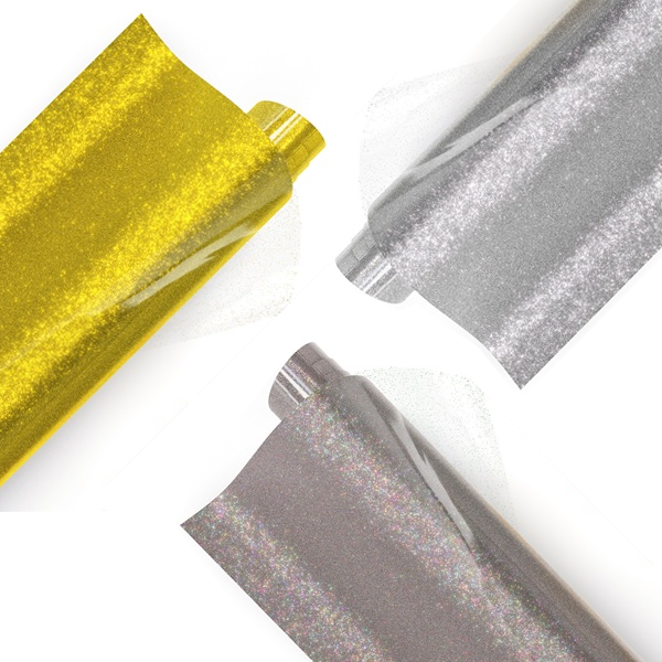 Rollo film transf. textil Poli-tape glitter 61x30,5 cm