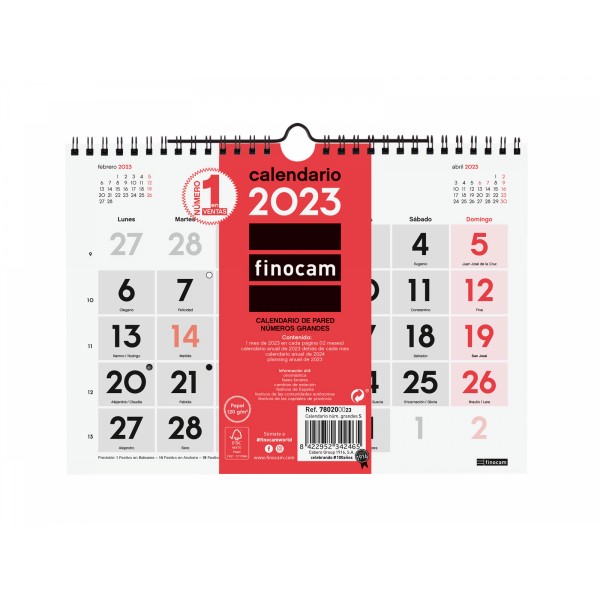Calendario 2024 fin pared num gr m 30x21