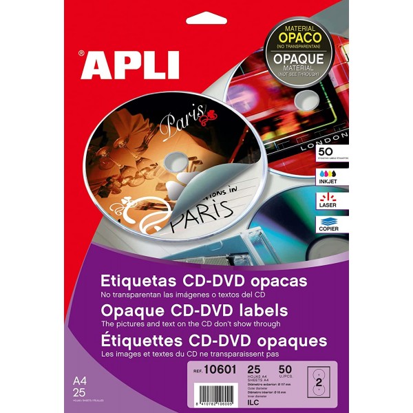 Etiq laser cd-dvd 117/18m 2/h 25h opaca