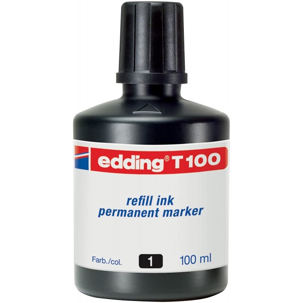 Tinta edding T100 100ml negro -permanente-