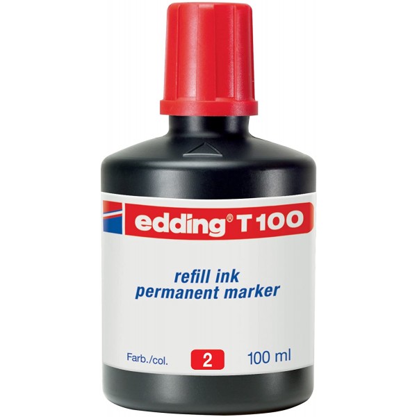 Tinta edding T100 100ml rojo -permanente-