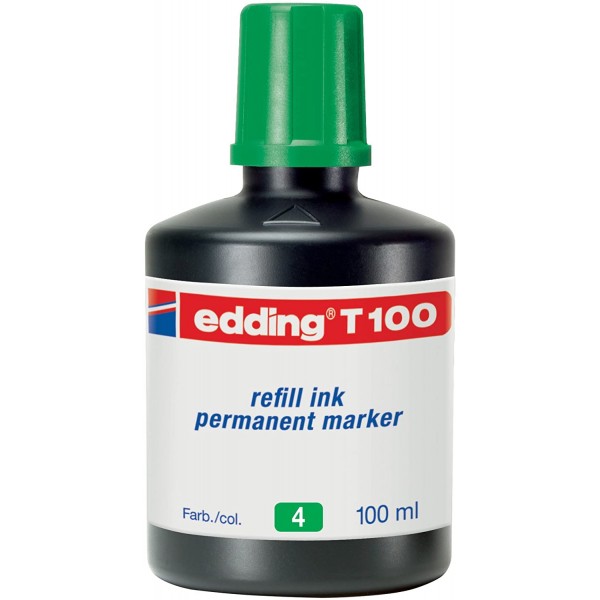 Tinta edding T100 100ml verde -permanente-
