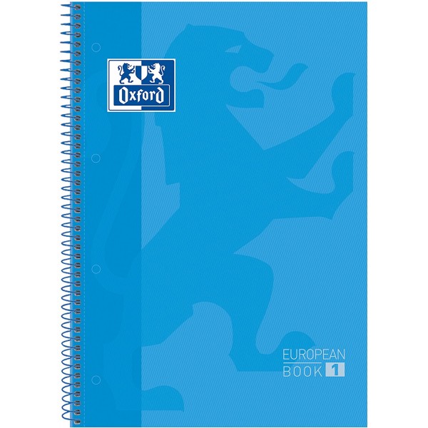 Cuaderno Oxford microperforado 80 h. Azul Turquesa