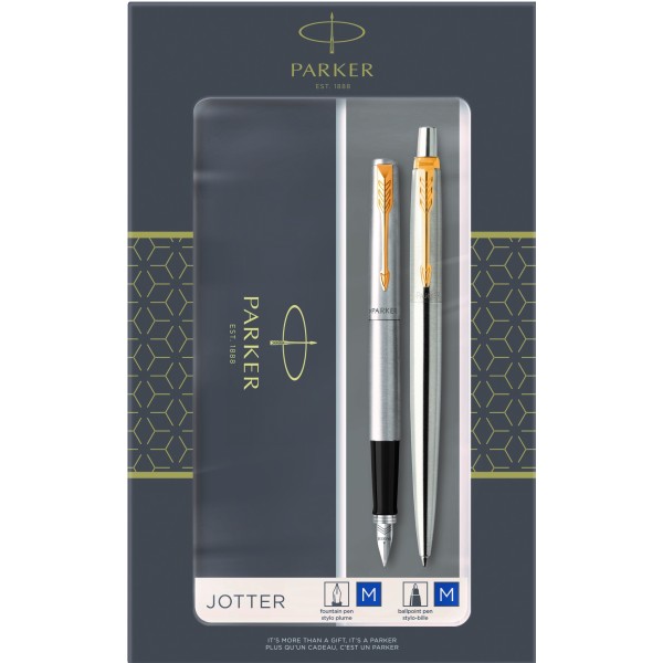 Set jotter duo bol+pluma acero/oro 3257