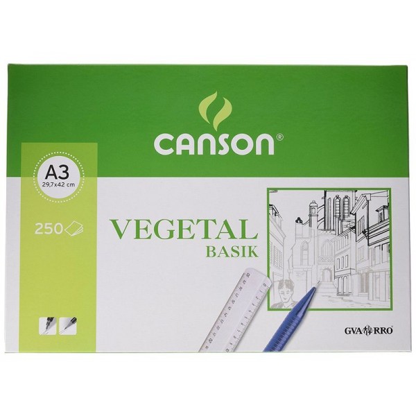 Caja 250 h. papel vegetal A3