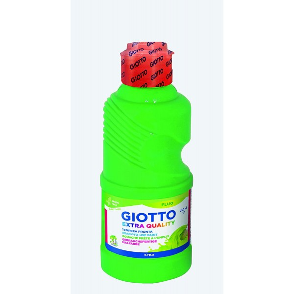 Tempera fluorescente Giotto 250 ml. Verde