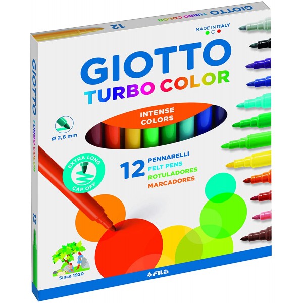 Caja 12 rotuladores Giotto Turbo color