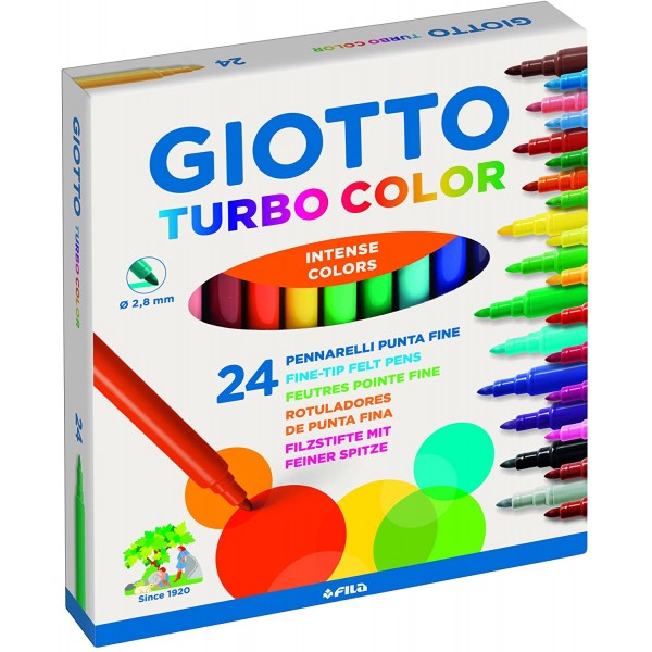 Caja 24 rotuladores Giotto Turbo color