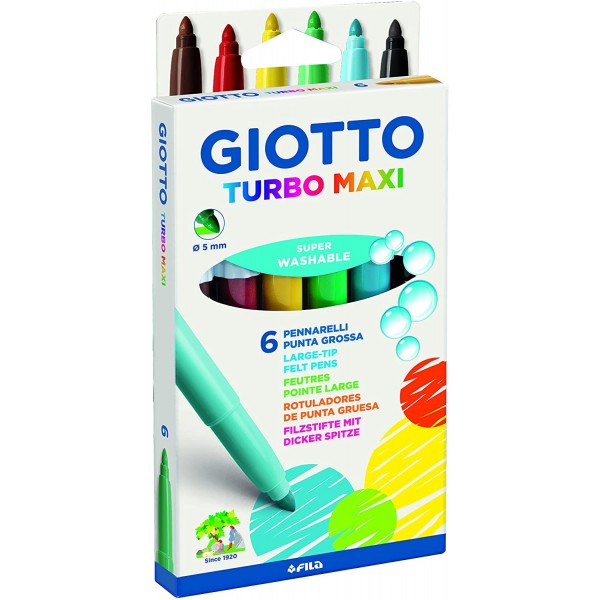 Caja 6 rotuladores Giotto Turbo Maxi