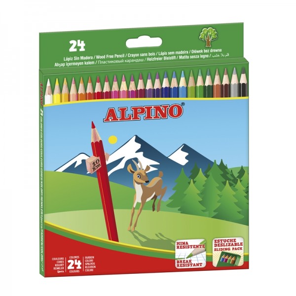 Estuche 24 lapices colores Alpino