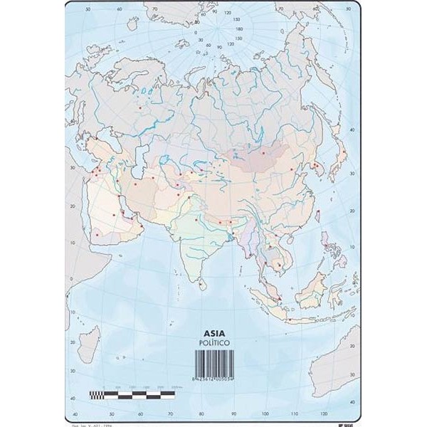 Mapa mudo a4 asia p p50