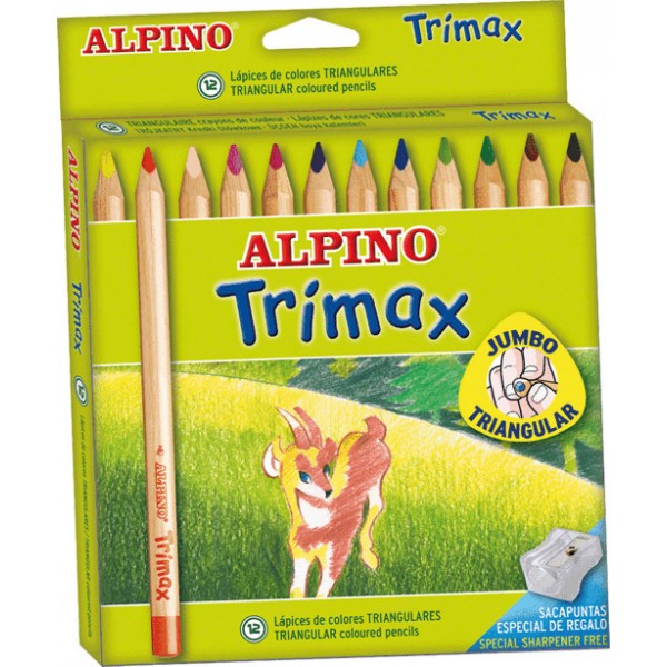 Estuche 12 lapices colores Alpino Trimax