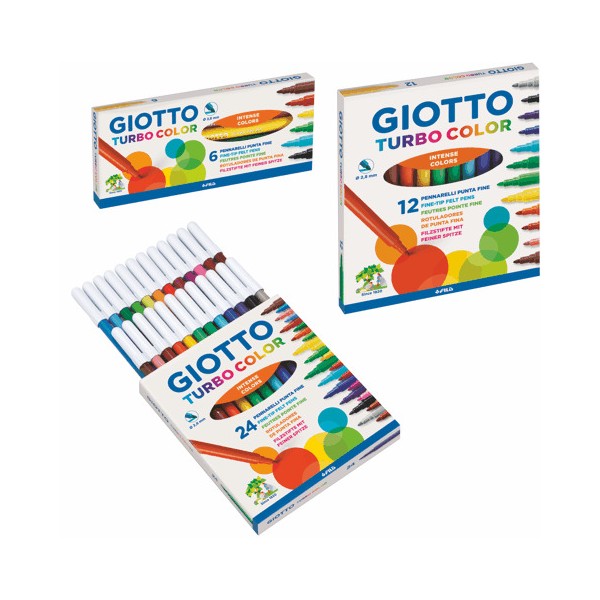 Caja 6 rotuladores Giotto Turbo color